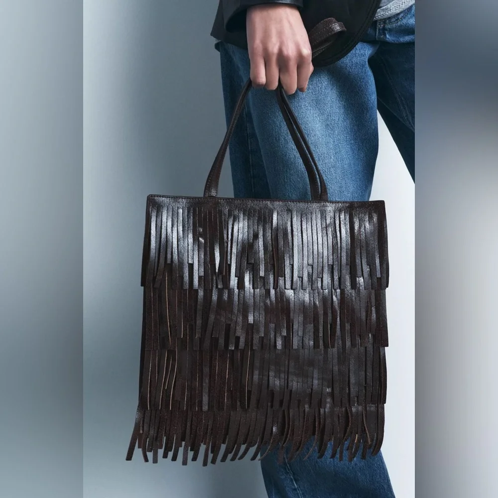 ZARA Fringed Leather Bag
